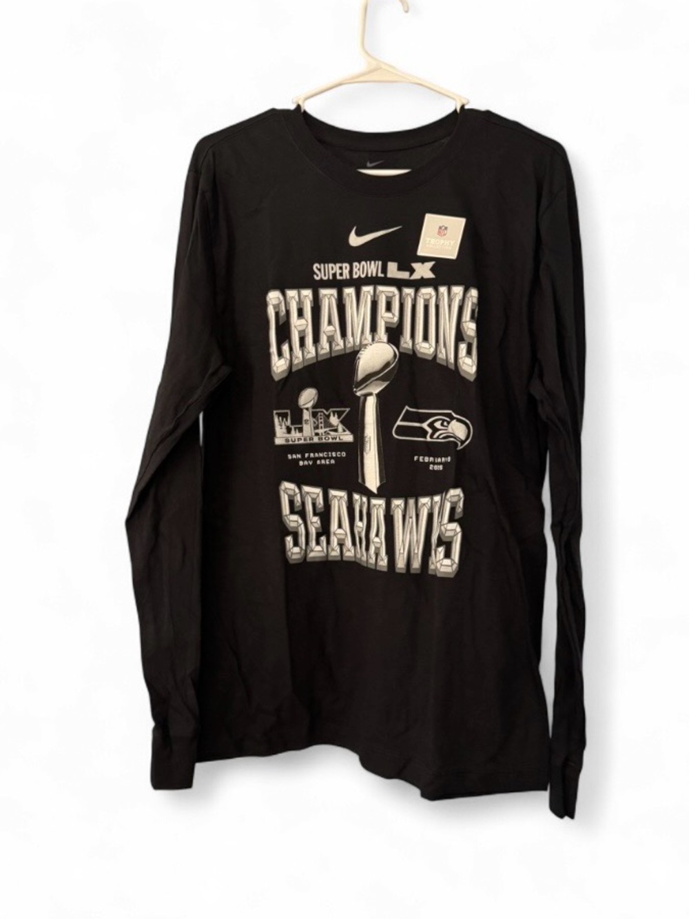 NWT Nike Seattle Seahawks Super Bowl LX Champs Locker Room Shirt Med $55 MSRP